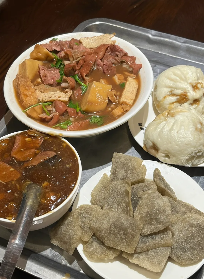 Chao gan with shaobing flatbread